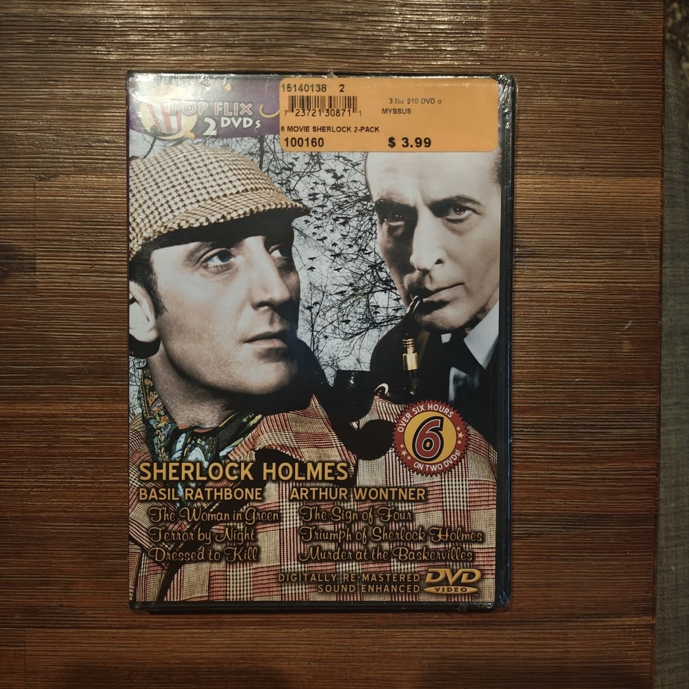 6-Movie Sherlock Double Pack (2006 2-DVD Set, Allegro) New & Sealed 723721104566